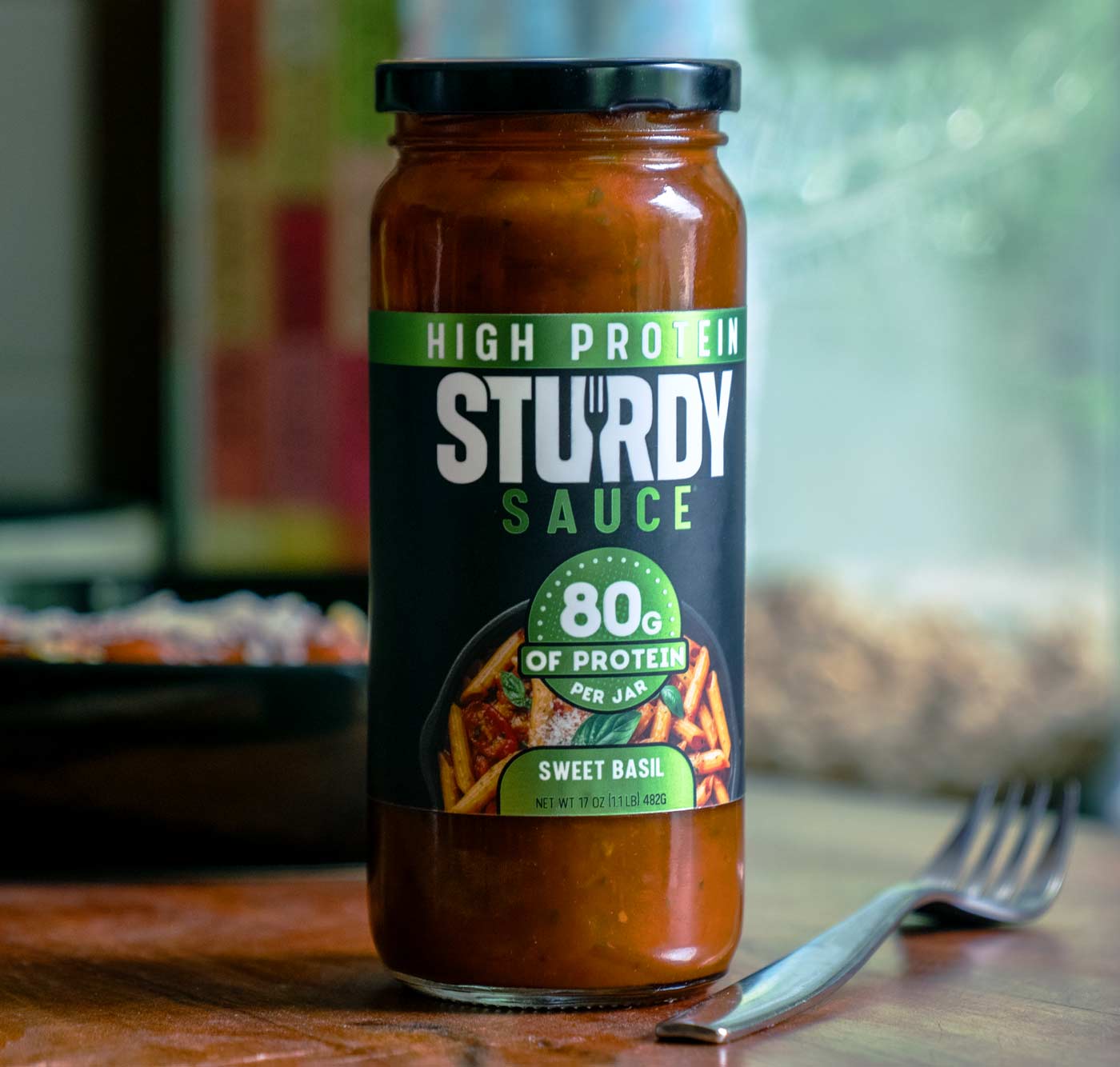 Jar of Sturdy Sauce Sweet Basil flavor