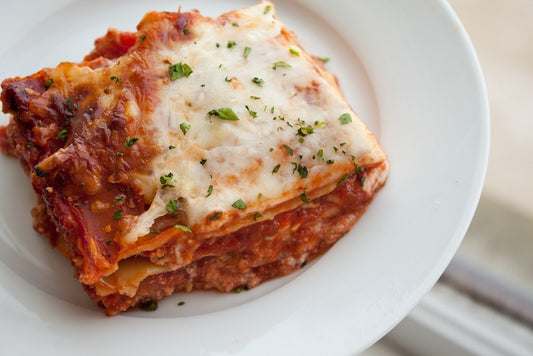 High-Protein Three Cheese Lasagna Made with Sturdy Sauce Marinara